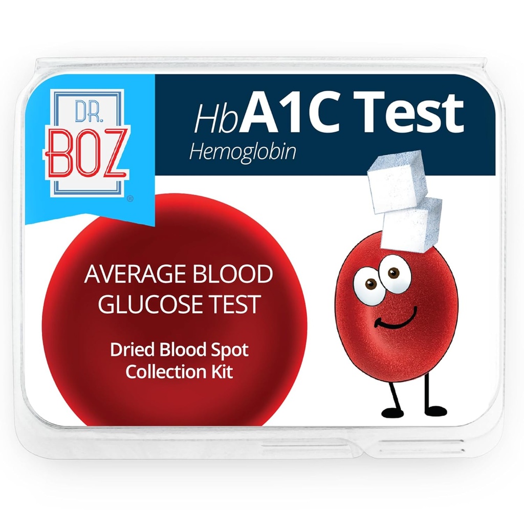 Dr. Boz - Hemoglobine A1C Home Test Kit - Blood Collection Kit met Lab resultaten - Blood Sugar & hbA1c Levels - Lancets, Bandages, Alcohol Wipe, Envelop - Made in the USA - Diabetes Care & Self Care