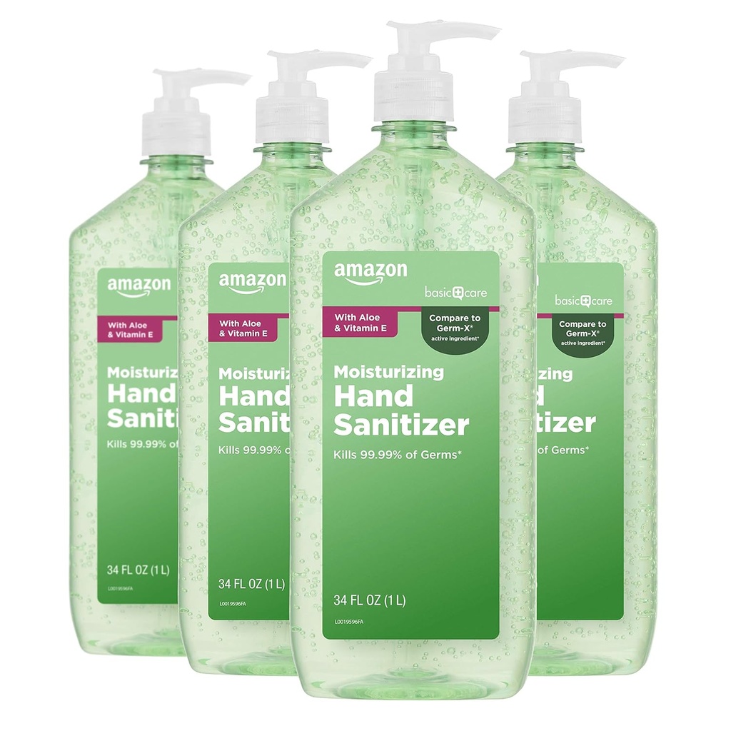 Basic Care - Aloë Vera Hand Sanitizer 62%, 34 fl oz (pakket van 4)