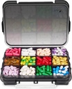 Fullicon Daily Travel Vocht Proof Pill Case met 12 Extra Large Compartiment, pil Organizer met 3 Beveiligde Buckles, Grote Supplement Box voor Vitamine met Verwijderbare Dividers (Zwart)