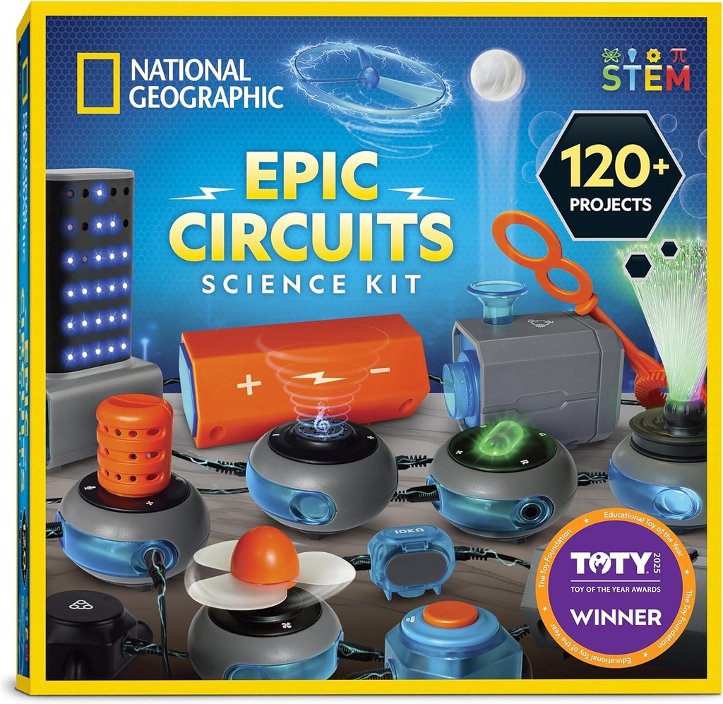 National Geographic Circuit Maker Kit - Elektronica Kit voor kinderen met 120 Elektrische Circuit Projecten, Elektrische Circuit STEM Speelgoed, Elektronische Projecten, Elektrische Circuit Kit voor kinderen, Elektriciteit Kit