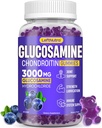Glucosamine Chondroitin Gummies 3000mg, Advanced Glucosamine Chondroitin Msm, Joint Support Supplement, Antioxidant Immune Support, Bot en gezamenlijke flexibiliteit, Kracht en Mobiliteit, Blueberry Flavor