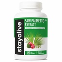 STAY LIVE Saw Palmetto Extract Capsules w/Cranberry & Pumpkin Seed Oil, 120 Vegan Pillen voor haar, U.T & Prostaat, Pure Saw Palmetto voor mannen en vrouwen, Non-GMO, Glutenvrije Pompoenzaad supplement