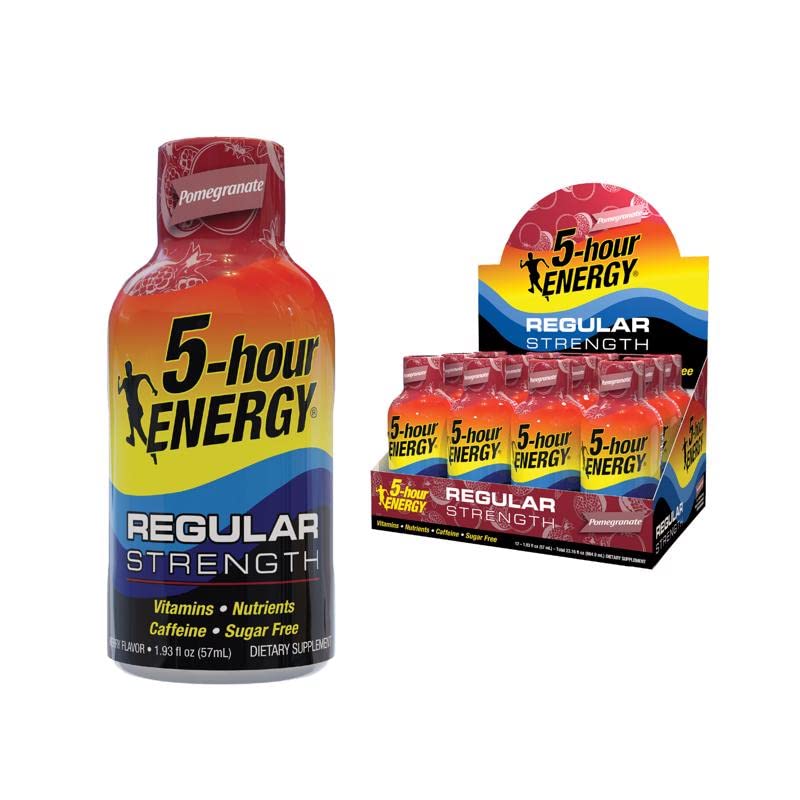 5-uur energieschot, regelmatige kracht, Granaatappel, 1,93 Ounce, 12 Tellen