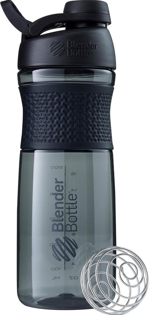 BlenderBattle SportMixer Shaker Bottle Perfect voor eiwitshakes en pre-workout, 28-Ounce, zwart