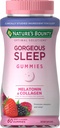 Nature's Bounty Optimal Solutions Prachtige slaap Melatonine 5mg Gummies met collageen, 60 Telling, diverse fruitsmaken, 30 Total Servings