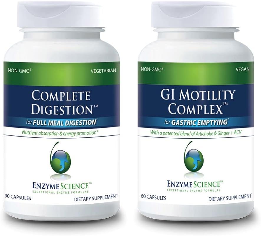 Enzyme Science Verbeterde spijsvertering Complete spijsvertering 90 en GI Motility Complex 60