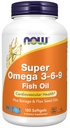 NOW Foods Supplements, Super Omega 3-6-9 1200 mg with a blend of Fish, Borage and Flax Seed Oils, 180 Softgels