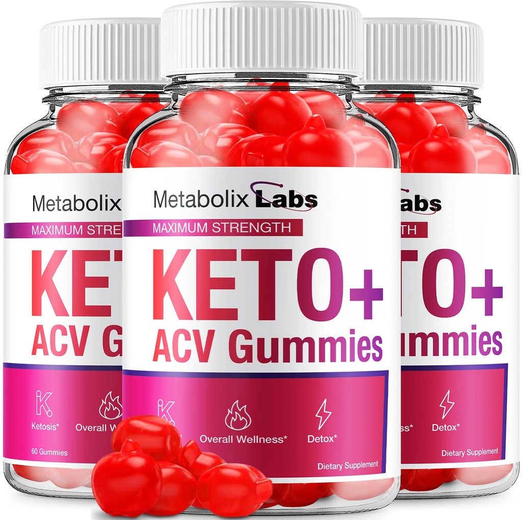 (3 Pack) Metabox Labs Keto ACV Gummies - Advanced Formula Metabox Keto Plus Weight Management ACV Gummies Apple Cider Vinegar Metabox ACV Dieetsupplement Mannen Vrouwen (180 Gummies)