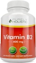 Pure holistische vitamine B2 Riboflavine 400 mg - 240 Vegan Capsules, 8 maanden aanbod - hoge sterkte B2 Vitaminen - niet GGO & Glutenvrij - ondersteunt energieproductie en cellulaire gezondheid