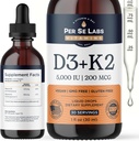Vitamine D3 K2 Liquid Drops D3 5.000 IE + K2 MK-7 200mcg Max Absorptie Immuun Ondersteuning voor kinderen en volwassenen Veganistisch 