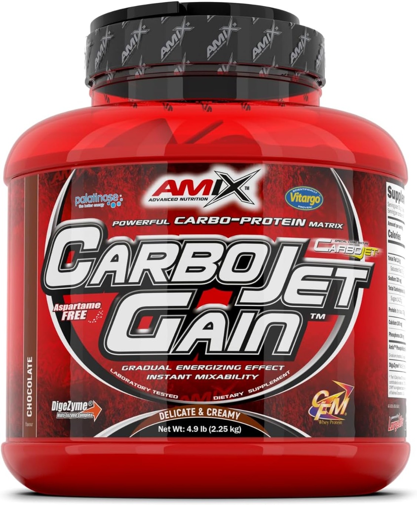 Amix CarboJet Gain - 4,96 Pond - Chocolade smaak