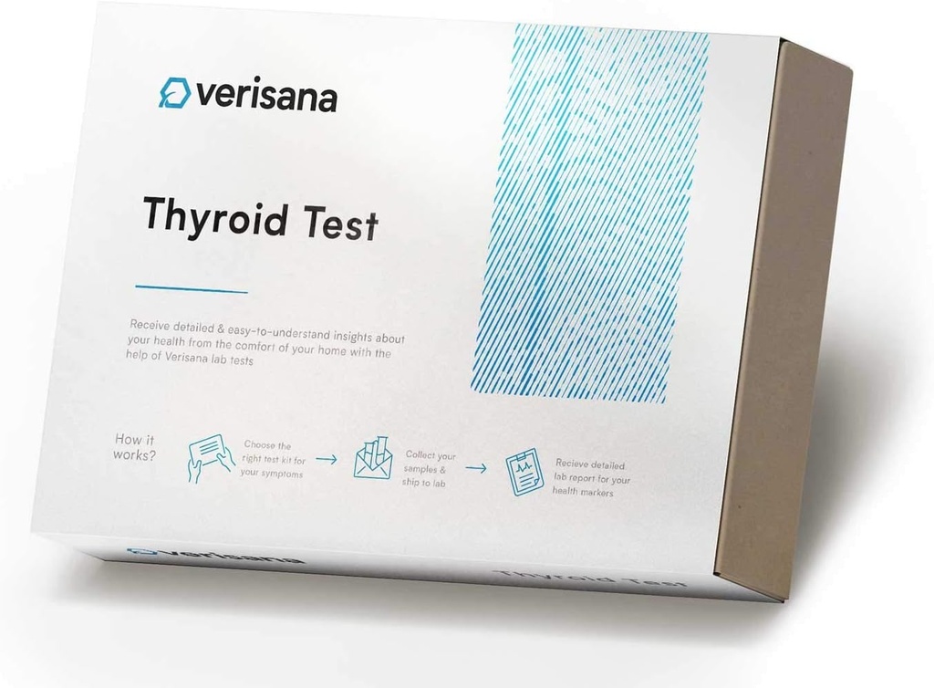 Verisana Uitgebreide schildkliertest Discrete en nauwkeurige bloedanalyse voor thyroïddysfuncties Maatregelen 4 Belangrijkste schildklierhormonen & Markers