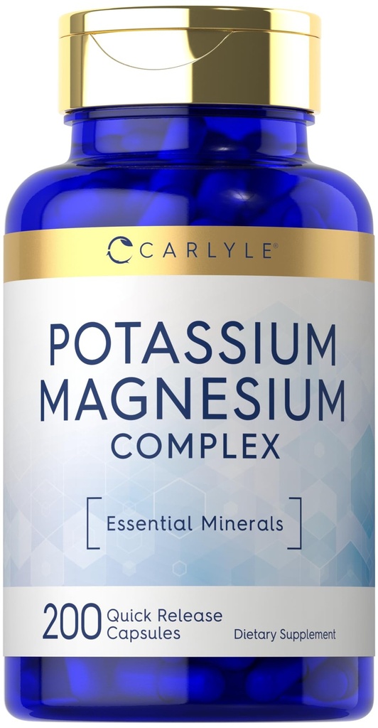 Carlyle Kalium Magnesium Supplement 200 Tellen Niet-GMO en Glutenvrij Complex