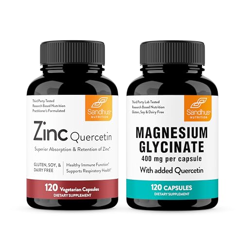 Sandhu's Zinc Quercetin & Magnesium Glycinate Complex with Quercetin Capsules | Supports Immune, Muscle Health & Quality Sleep