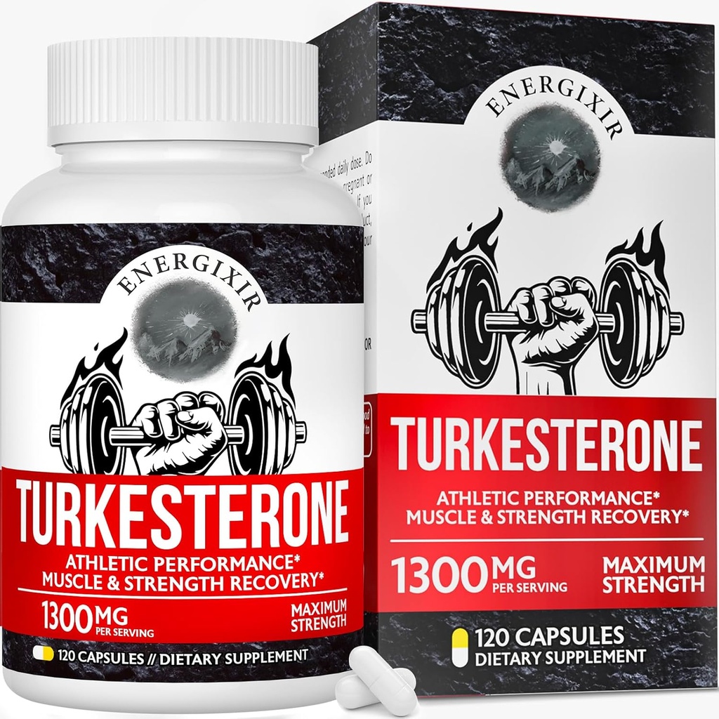 78.000mg Testosteronsupplement voor mannen, Max Zuiverheid 95% Turkesteron, Testosteron Booster voor meer energie, kracht, uithoudingsvermogen, duurzaamheid, prestaties, spiergroei en herstel - 60 dagen aanbod(120ct)