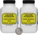 Calciumhydroxide [Ca(OH)2] 99,9% ACS-kwaliteit Poeder 8 Oz in twee space-saver flessen