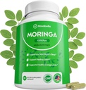 Rosabella Moringa Capsules - Pure Moringa Powder, Energy, Skin, Immune & Gut Health Superfood, rijk aan antioxidanten, essentiële vitamines & Aminozuren, Natural Green Superfood Supplement - 60 Tel.