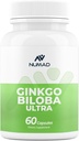 NUMAD Ginseng (600mg) + Ginkgo Biloba (120mg) 60 capsules Extra sterkte Nootropics Hersenen Ondersteuning Supplement voor Geheugen & Focus