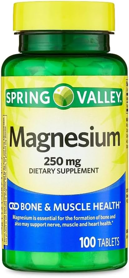 Spring Valley Magnesium 250 mg - Bot & Muscle Health Dieetsupplement - 100 tabletten