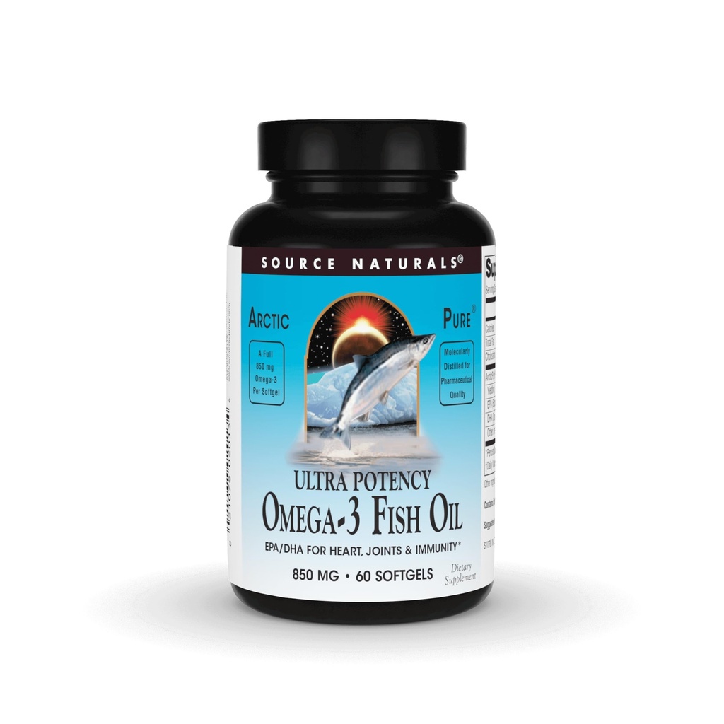 Bron Naturals ArcticPure Ultra Potency 850 mg Omega-3 Visolie - 60 Softgels