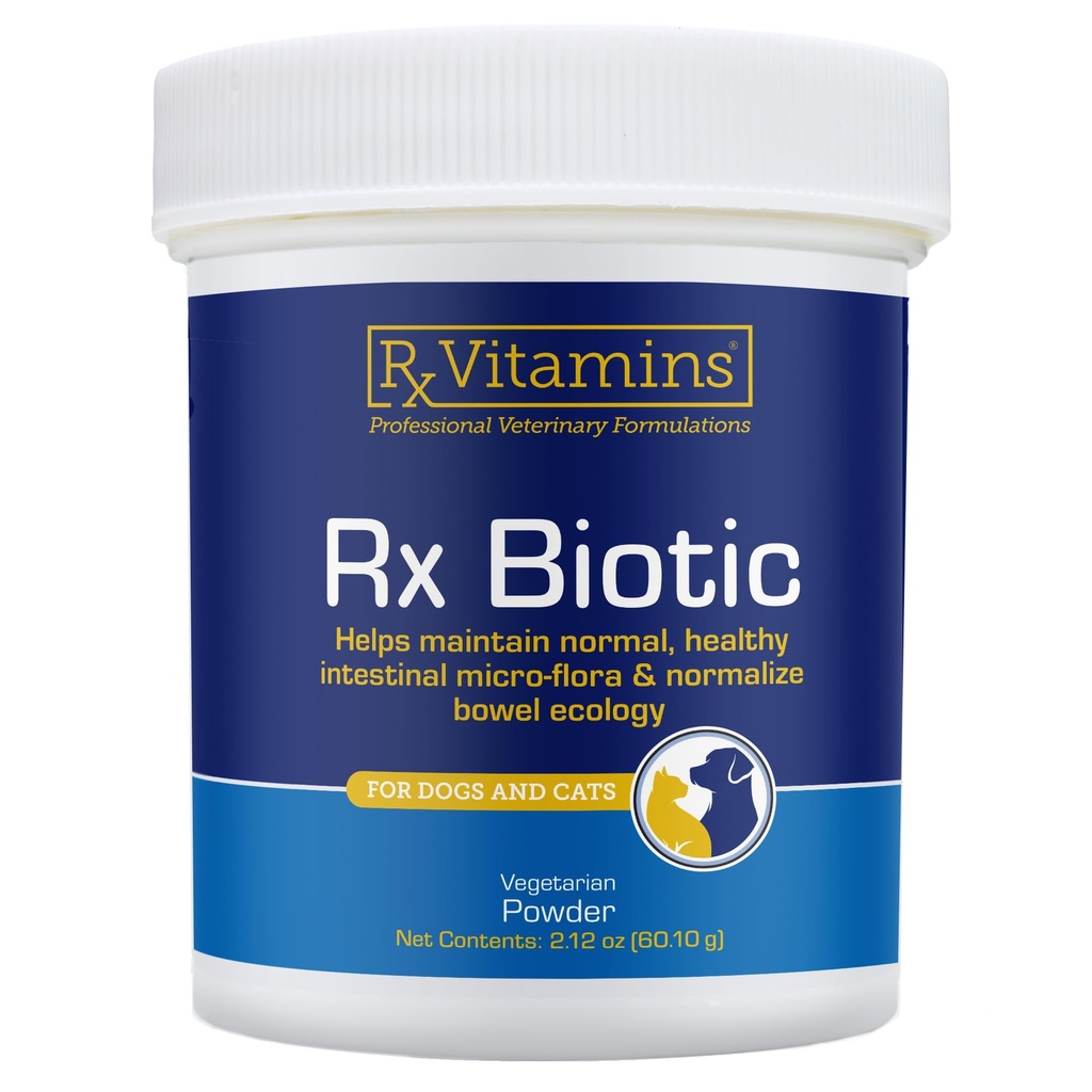 Rx Vitaminen Rx Biotic - Probiotic Powder for Dogs and Cats - Cat Discompensative Support & Probiotic for Dogs Gut Health - Hondenprobiotica for Digestief Health - 2.12oz