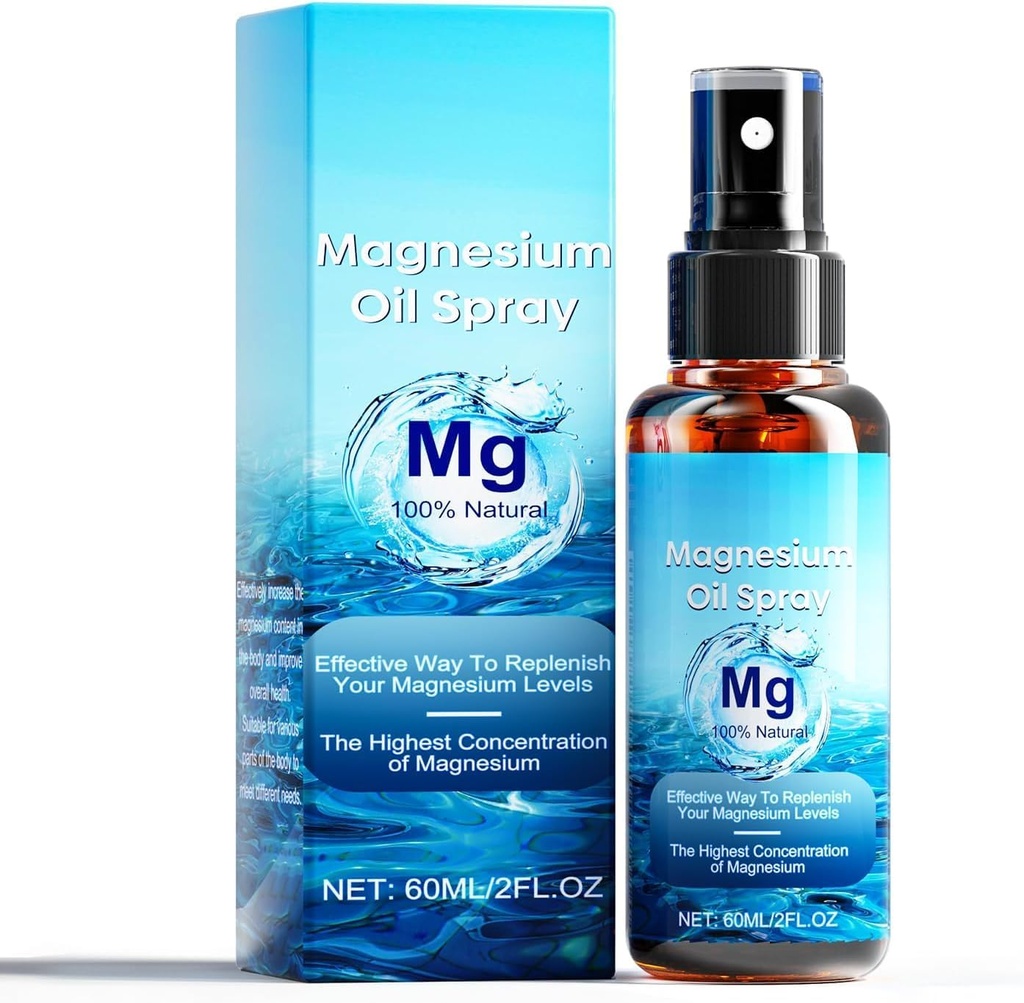 Magnesium Oil Spray, Geen ongezonde sporenmineralen, Pure Biologische Natuurlijke Magnesium Oil Extra sterkte, bevordert kalme slaap en ontspanning, Magnesium Spray voor voeten, slaap, gemakkelijk te absorberen en gebruik