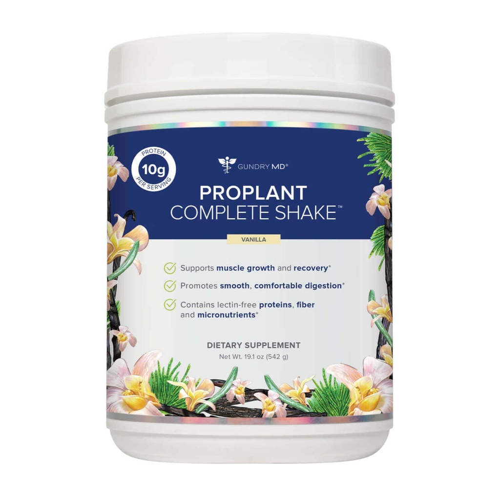 Gundry MD® Pro Plant Complete ShakeTM High-Fiber Plant Protein Blend, 20 porties (Vanilla)