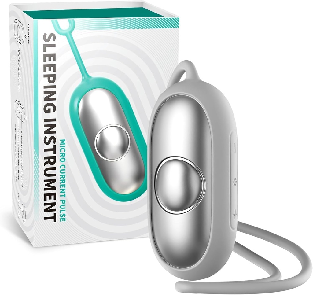 Slaaphulpapparaat - Slaapinstrument Twee modi Compact handheld ontspannen hulpmiddel voor betere slaap, angstverlichting, en verbetering van de focus, Geweldig voor thuis of reizen (Zilver)