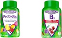 Vitafusion Probiotic Gummy Supplementen, Raspberry, Peach en Mango Smaken & Extra sterkte Vitamine B12 Gummy Vitaminen