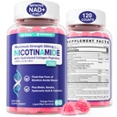 2 Pack - Nicotinamide 500mg Gummies, NAD+ Supplement for Women & Men w/ Collagen Peptides, (Flush Free Niacin) Vitamine B3 Niacinamide for Anti-Aging, NAD+ Niveaus, levensduur, focus & hersenen, suikervrij