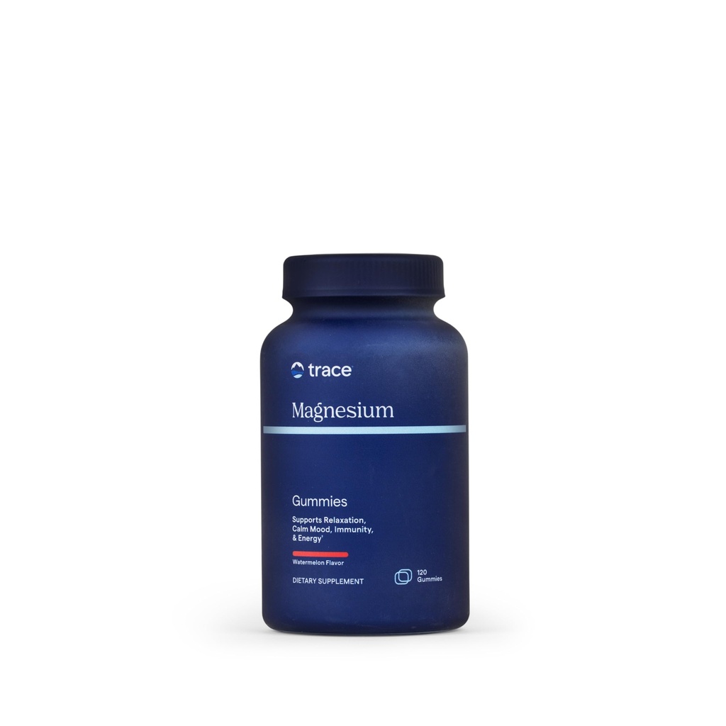 Trace Minerals Magnesium Gummies - Ondersteunt een kalme mindset - Magnesium Kauwtabletten voor kinderen & volwassenen - Bot, spijsvertering, hartgezondheid & Immune Support - Watermeloen smaak - 120 Tellen (120 Servers)