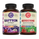 Pure Saffron Extract & Premium Berberine Bundle (Elke fles). Ondersteunt Mood, Energy Boost, Metabole Functie. USA Made.