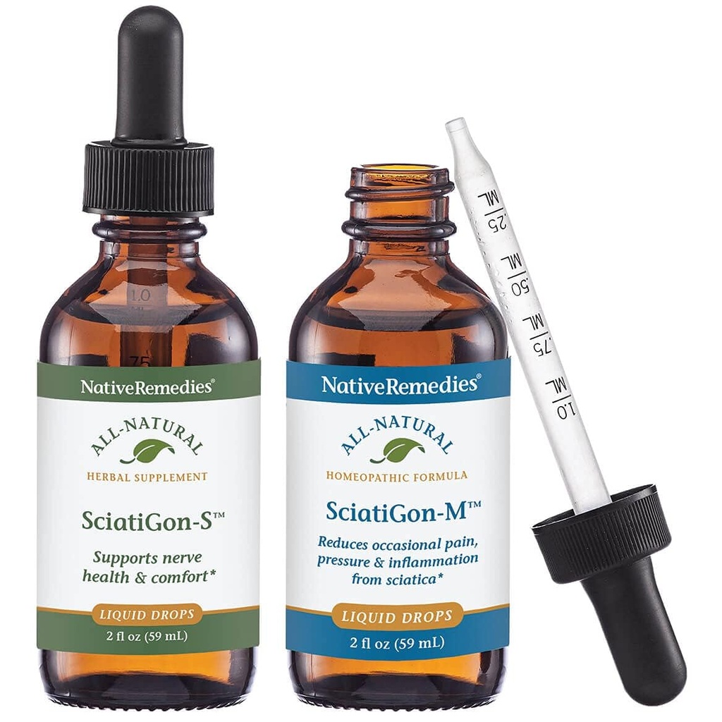 Native Remedies Complete Sciatigon ComboPack - Alle natuurlijke kruidensupplement helpt de druk op de Ischiatische Zenuw en Natuurlijke Homeopathische Remedie vermindert pijn, kramp en Numbness