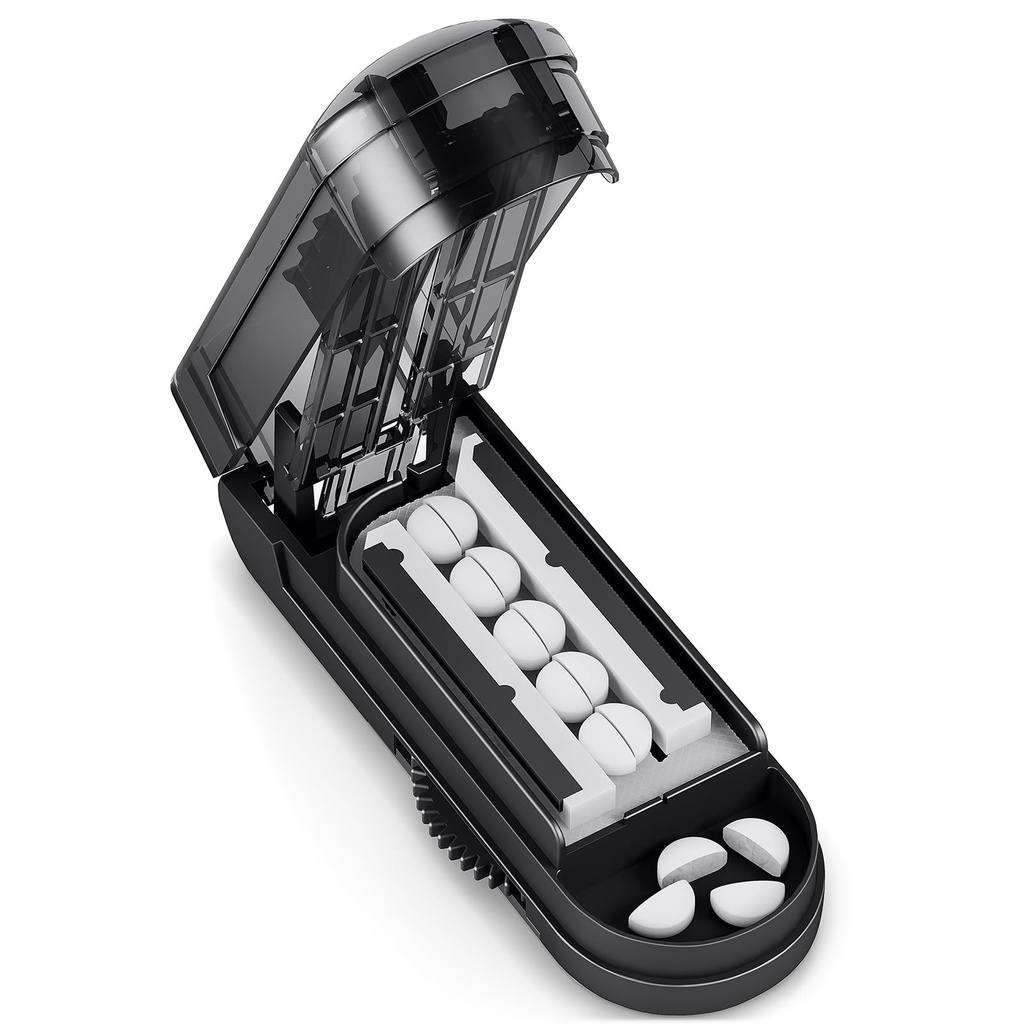 DEPAD Pill Cutter Splitter voor het snijden van meerdere pillen, verstelbare Pill Cutter Splitter voor kleine en kleine pillen met nauwkeurige uitlijning, voor kleine of grote tabletten met Sharp Safe Blade