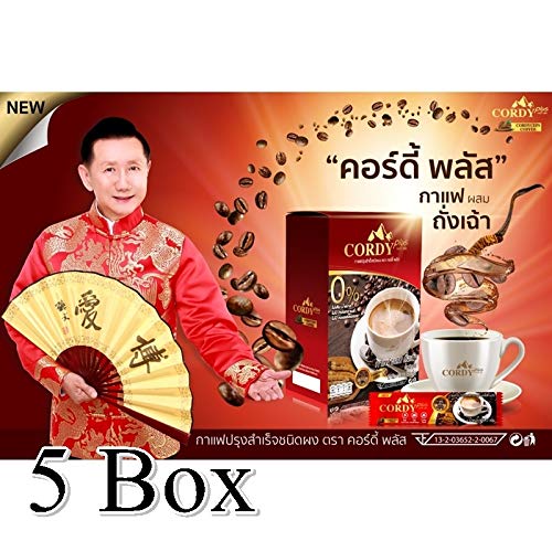 5x Cordy Plus Coffee Cordyceps Reishi Goji Berry Extract Boost Energy for Health (5x10Sachets)