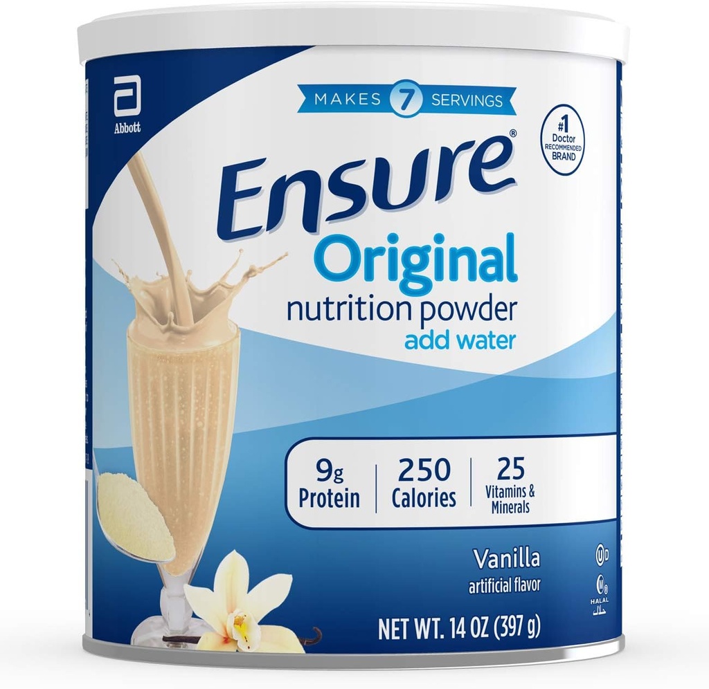 Zorg voor Originele Voeding Shake Powder met 9 gram eiwit, Maaltijd Vervanging Shakes, Vanille, 14 oz