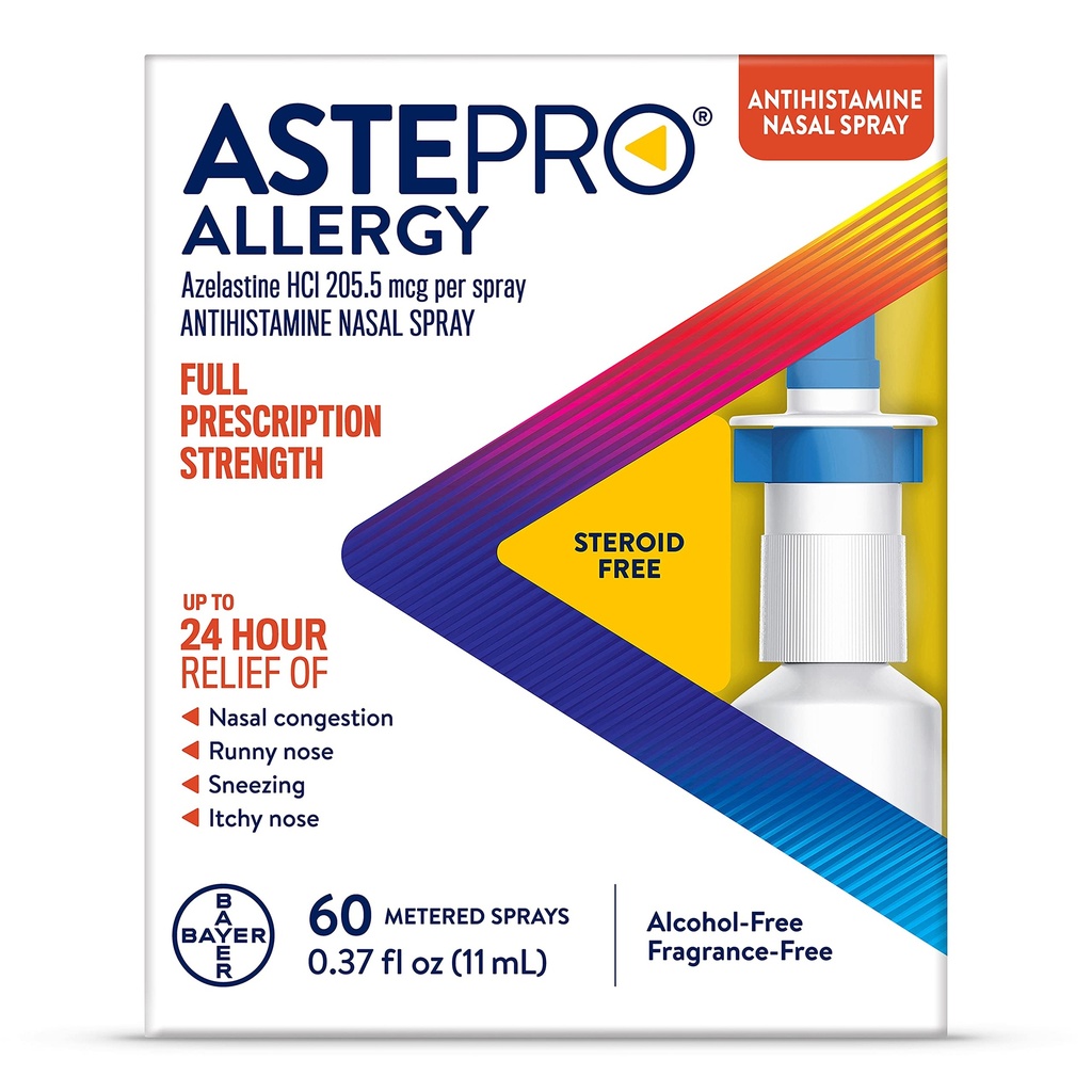 Astepro Allergie Neusspray, 24-uurs Allergie Relief, Steroïdvrije Antihistamine, 60 Metered Sprays