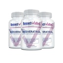 Research Verified Resveratrol - 98% Trans-Resveratrol 1000 mg, Anti-Aging Support - 60 Capsules per Bottle - 3 Bottles