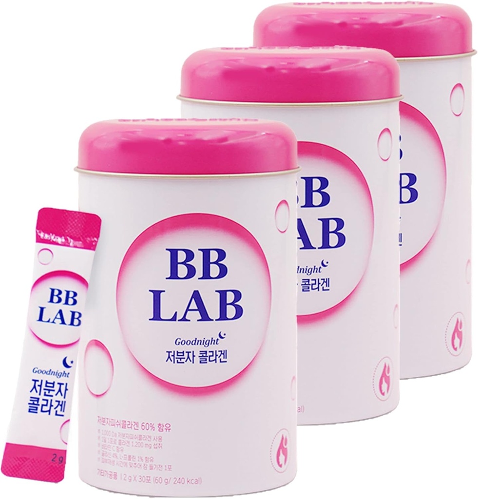 SOUND OF SEOUL BB LAB Goodnight Collagen, Low Molecular Collagen, for Skin & Bone Health, Made in Korea, 1 maand levering per container, 30 pakketten (3)