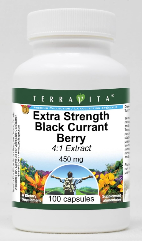 Extra sterkte Black Currant Berry 4:1 Extract - 450 mg (100 capsules, ZIN: 514114) - 2 verpakkingen