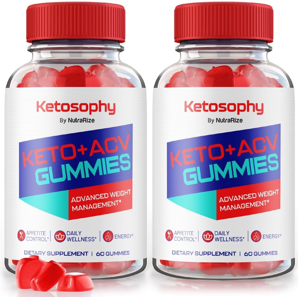 NutraRize (Pack van 2 Ketosofy Keto + ACV Gummies for Advanced Weight Loss, Apple Cider Vinegar Multi Supplement, Vitamine Folic Acid KetosofyACV (120 Gummies)