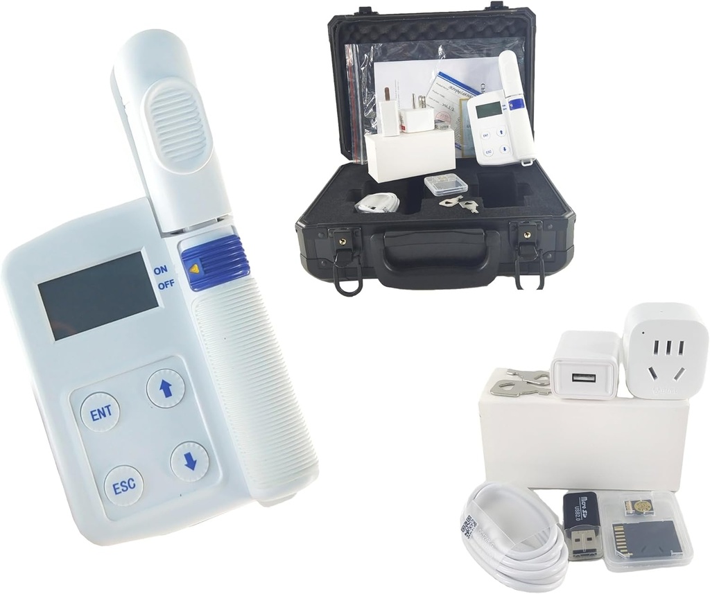 Digital Chlorofyl Content Meter Plant Chlorofyl Stikstof Inhoud Leaf Temperature Tester met meetbereik 0,0-99,99 SPAD Stikstof 0,0-99,99mg/g Temperatuur -10-99,9°C