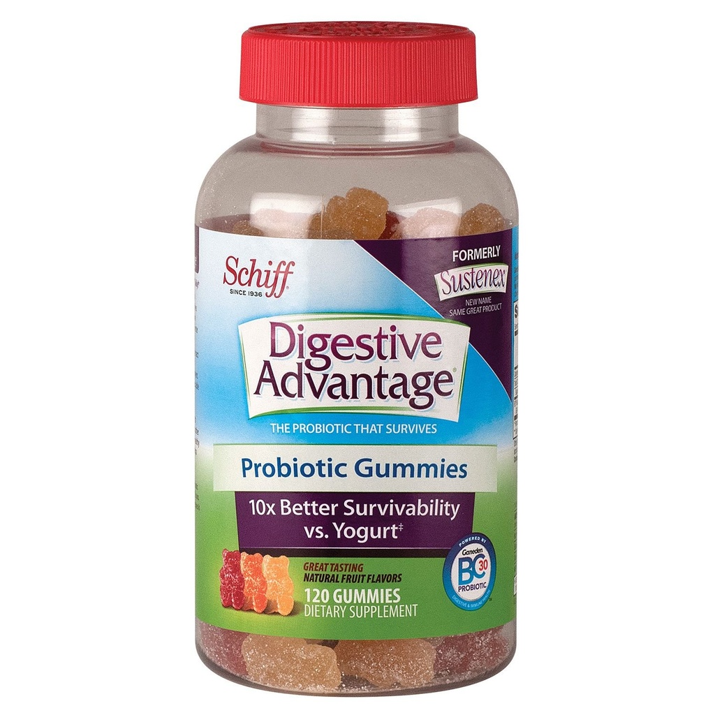 Schiff Digestief Voordeel Probiotische Gummies, 120 Telling, Verpakking van 2
