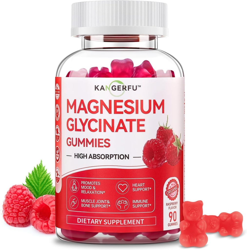 Best Magnesium Glycinate Gummies-300mg,Glycinate Magnesium Supplement voor vrouwen,High Absorptie Magnesium Vitaminen Gummy (60) Veganistisch Cont,Flexibiliteit &Joint Health Supplement
