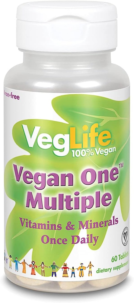 VegLife Vegan One Multi Iron Free Vegan Tablet, 60 Tellen