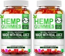 (2 Pack) Hennep Gummies - 90PCS Stress Relief Fruitige Gummy Bear met hennepolie