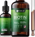 FabLab Biotin met Collageen, Keratine en Saw Palmett 25000msg Extract - gezonde haarhuid & Nails voor volwassenen, Geen Filler, Geen Stearate-Anti Aging Collageen Vitaminen voor mannen & vrouwen- 2 Fl Oz