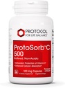 Protocol Protosorb C 500 - Zeer absorbeerbare vitamine C - voor het immuunsysteem & Bone Health Supplement* - met Alpha-Lipoïnezuur - Gebufferde, niet-acide vitamine C - 100 Veg Caps