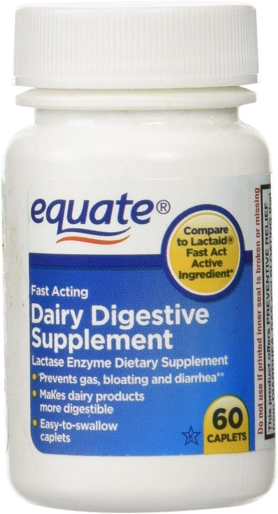 Equate Quick Action Dairy Digestief supplement, 60ct