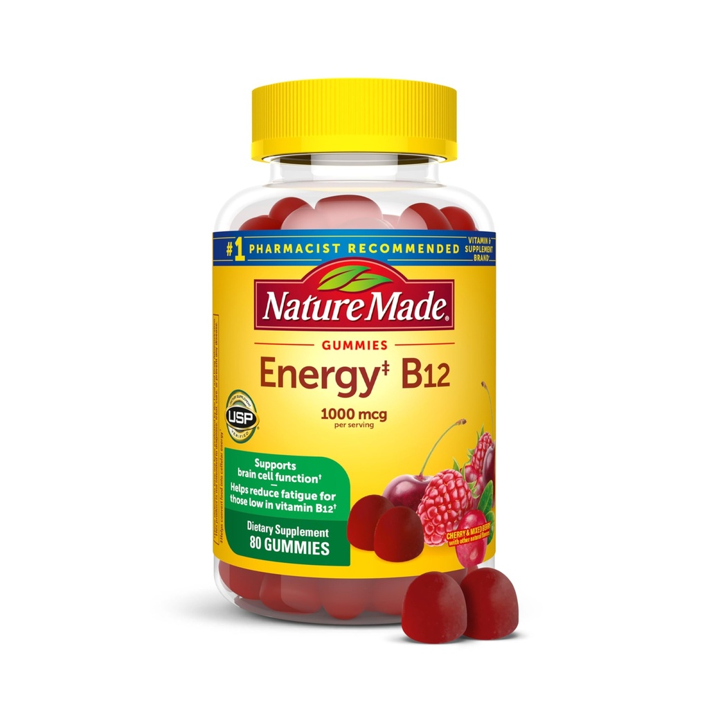 Nature Made Vitamin B12 Gummies 1000 mcg per Serving, 80 Gummy Vitamins
